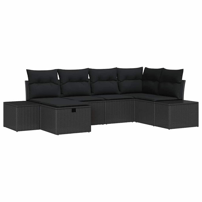 Set de canapele pentru grădină 6 pcs Negru 55 x 62 x 69 cm - WALTI WALTI