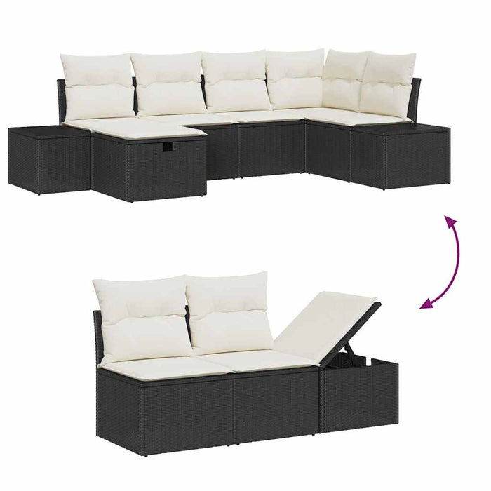 Set de canapele pentru grădină 7 pcs Negru 55 x 62 x 69 cm - WALTI WALTI
