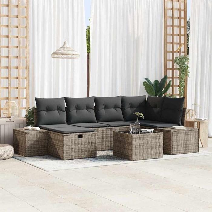Set de canapele pentru grădină 7 pcs Gri 55 x 62 x 69 cm - WALTI WALTI