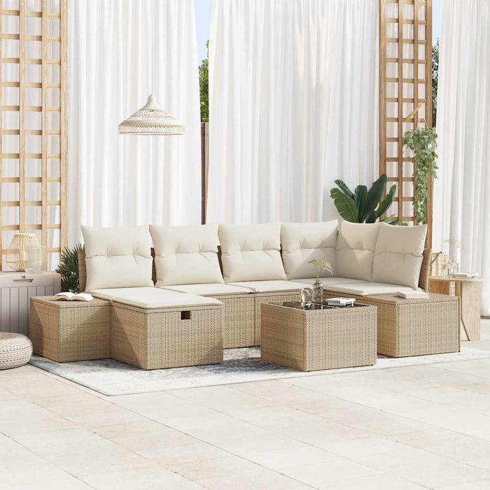 Set de canapele pentru grădină 7 pcs Bej 55 x 62 x 69 cm - WALTI WALTI