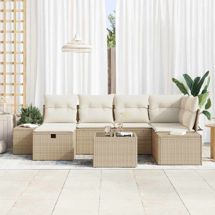 Set de canapele pentru grădină 7 pcs Bej 55 x 62 x 69 cm - WALTI WALTI
