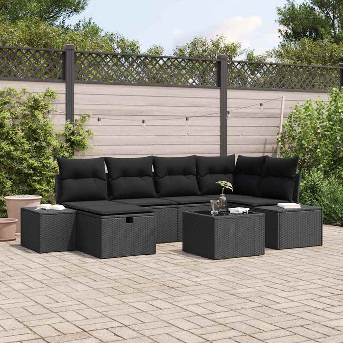 Set de canapele pentru grădină 7 pcs Negru 55 x 62 x 69 cm - WALTI WALTI