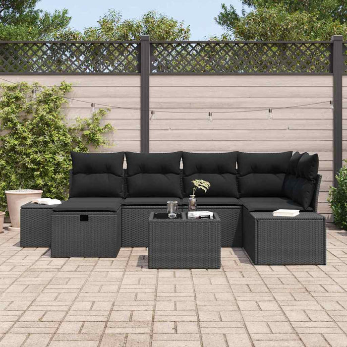 Set de canapele pentru grădină 7 pcs Negru 55 x 62 x 69 cm - WALTI WALTI