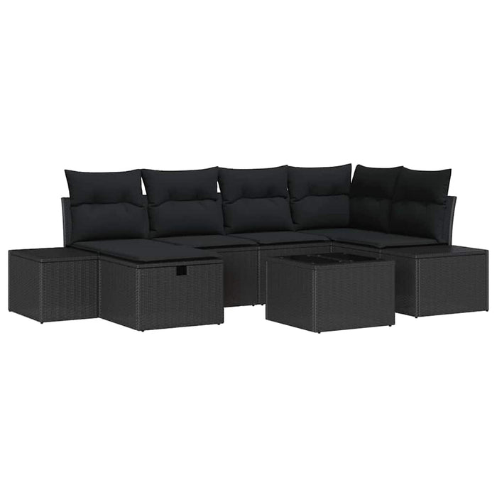 Set de canapele pentru grădină 7 pcs Negru 55 x 62 x 69 cm - WALTI WALTI