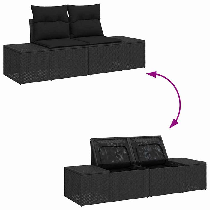 Set de canapele pentru grădină 7 pcs Negru 55 x 62 x 69 cm - WALTI WALTI