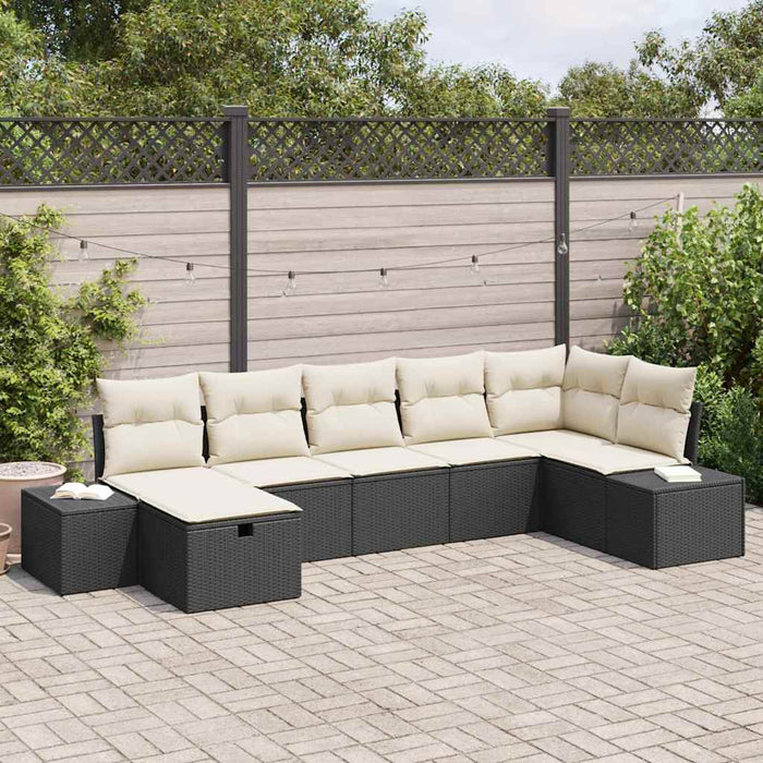 Set de canapele pentru grădină 7 pcs Negru 55 x 62 x 69 cm - WALTI WALTI