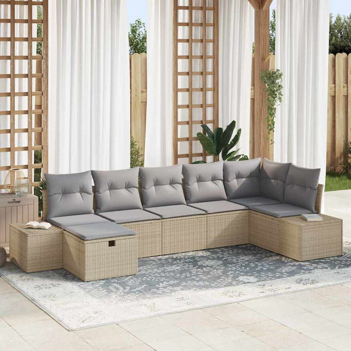Set de canapea cu pernă 7 pcs poliratan - WALTI WALTI