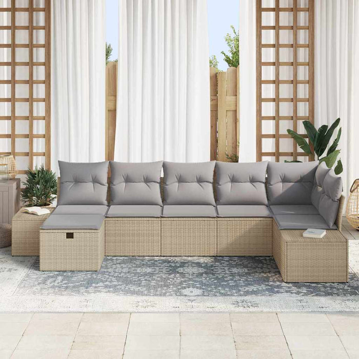 Set de canapea cu pernă 7 pcs poliratan - WALTI WALTI
