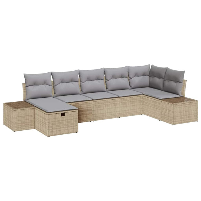 Set de canapea cu pernă 7 pcs poliratan - WALTI WALTI