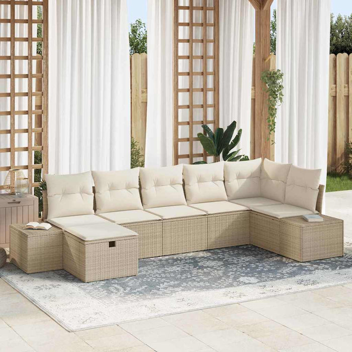 Set de canapele pentru grădină 7 pcs Bej 55 x 62 x 69 cm - WALTI WALTI