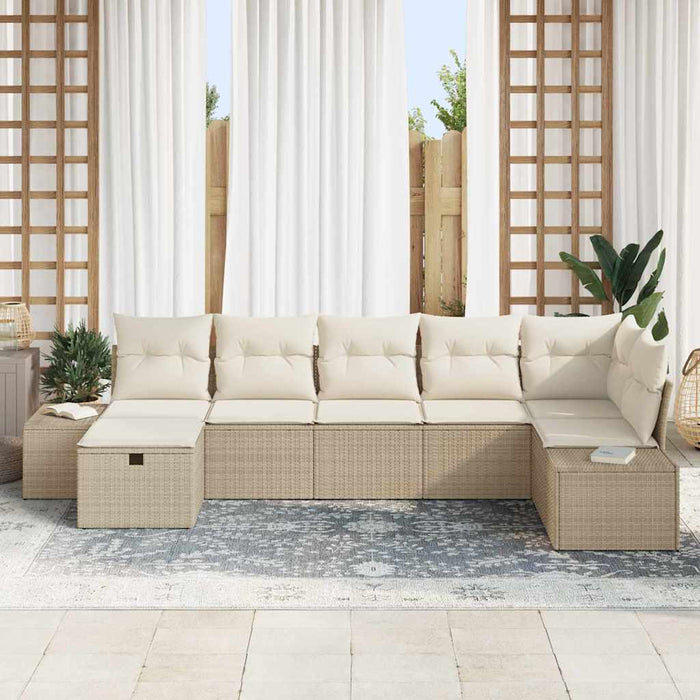 Set de canapele pentru grădină 7 pcs Bej 55 x 62 x 69 cm - WALTI WALTI