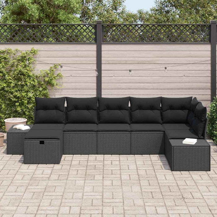 Set de canapele pentru grădină 7 pcs Negru 55 x 62 x 69 cm - WALTI WALTI