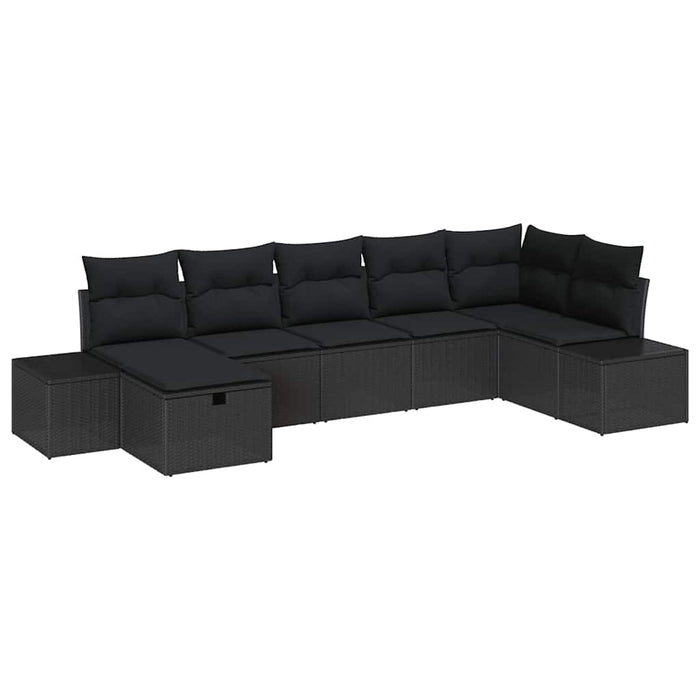 Set de canapele pentru grădină 7 pcs Negru 55 x 62 x 69 cm - WALTI WALTI