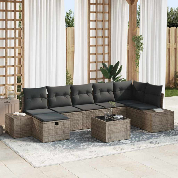 Set de canapele pentru grădină 8 pcs Gri 55 x 62 x 69 cm - WALTI WALTI