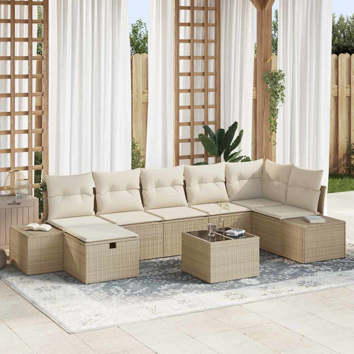 Set de canapele pentru grădină 8 pcs Bej 55 x 62 x 69 cm - WALTI WALTI