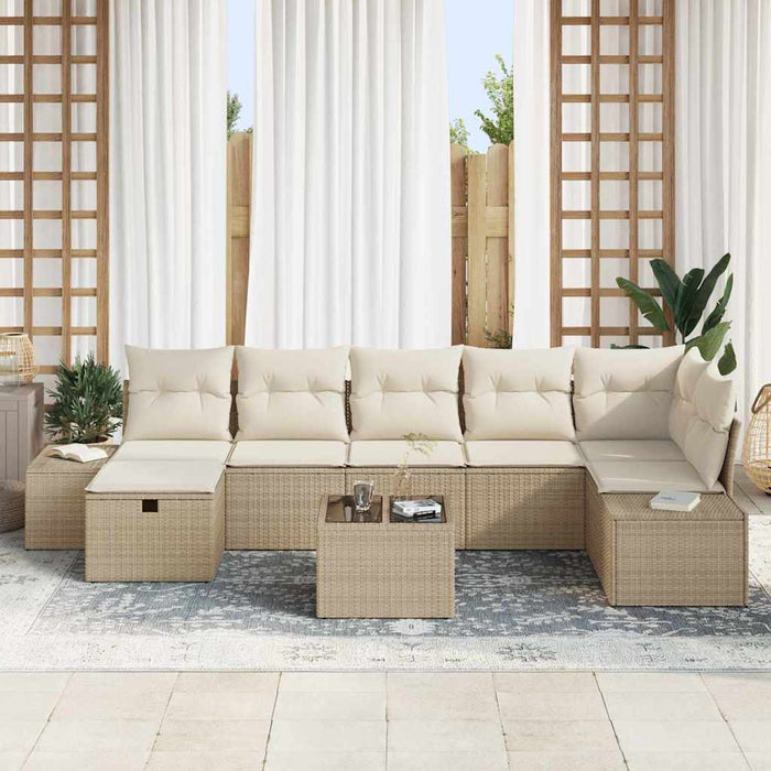 Set de canapele pentru grădină 8 pcs Bej 55 x 62 x 69 cm - WALTI WALTI