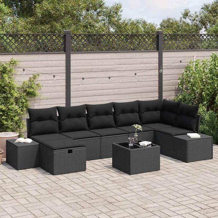 Set de canapele pentru grădină 8 pcs Negru 55 x 62 x 69 cm - WALTI WALTI