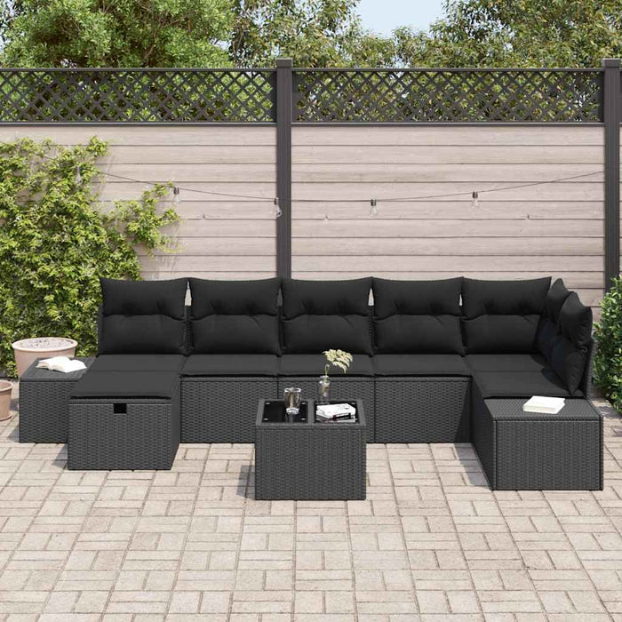 Set de canapele pentru grădină 8 pcs Negru 55 x 62 x 69 cm - WALTI WALTI