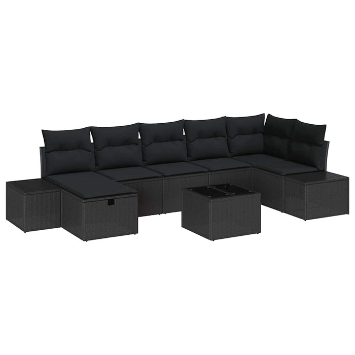 Set de canapele pentru grădină 8 pcs Negru 55 x 62 x 69 cm - WALTI WALTI