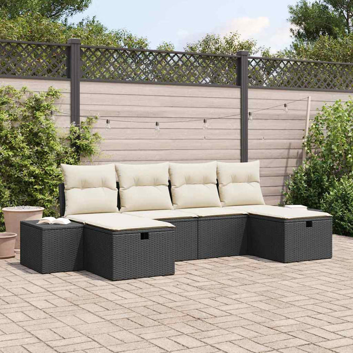 Set de canapele pentru grădină 6 pcs Negru 55 x 62 x 69 cm - WALTI WALTI