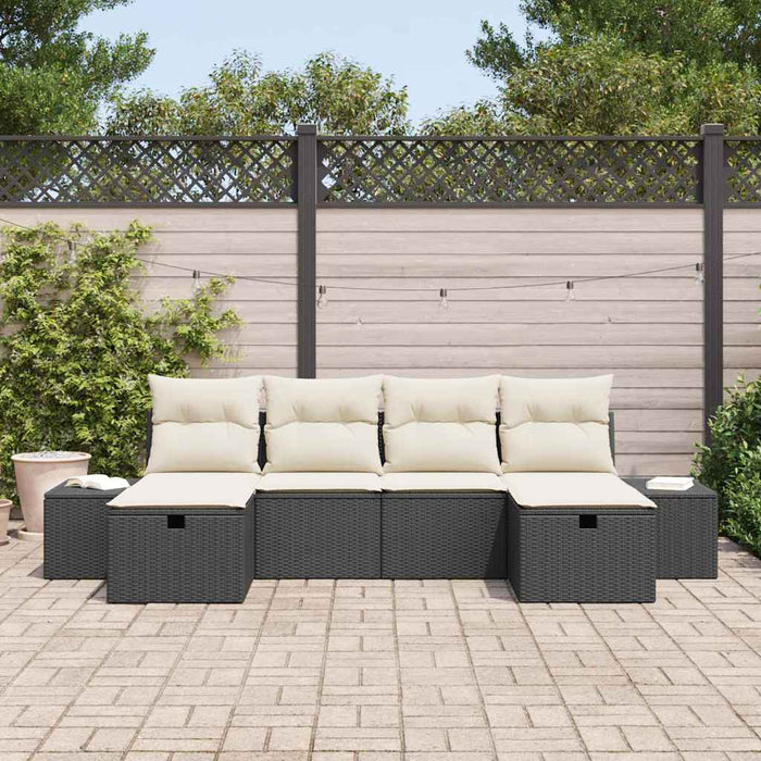 Set de canapele pentru grădină 6 pcs Negru 55 x 62 x 69 cm - WALTI WALTI