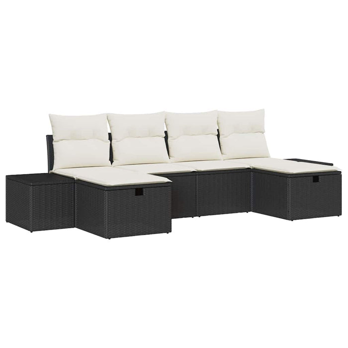 Set de canapele pentru grădină 6 pcs Negru 55 x 62 x 69 cm - WALTI WALTI