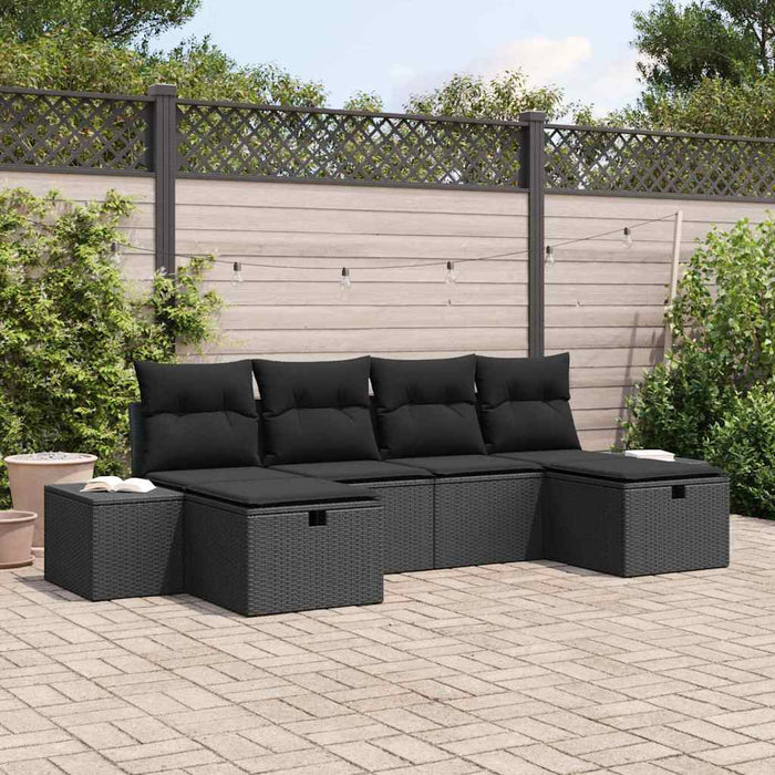 Set de canapele pentru grădină 6 pcs Negru 55 x 62 x 69 cm - WALTI WALTI
