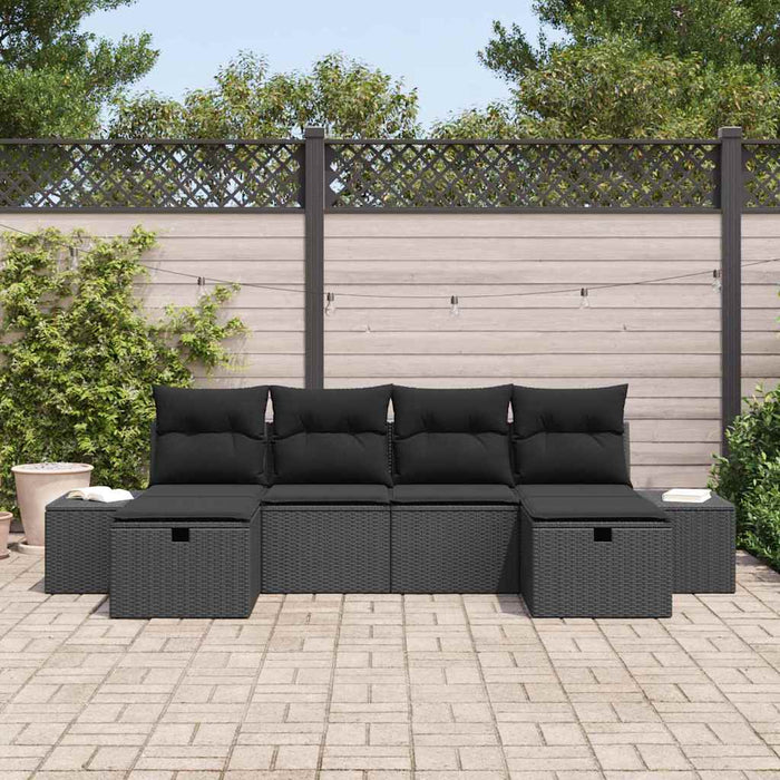 Set de canapele pentru grădină 6 pcs Negru 55 x 62 x 69 cm - WALTI WALTI