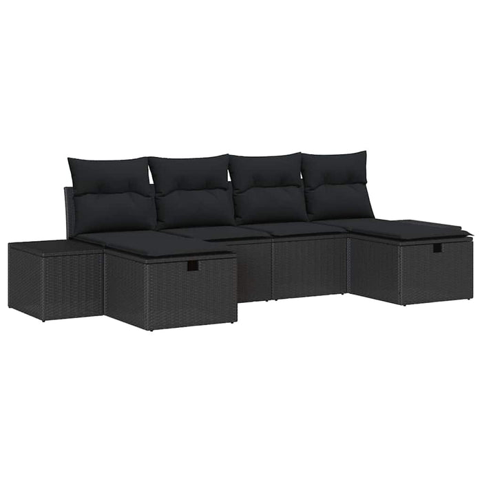 Set de canapele pentru grădină 6 pcs Negru 55 x 62 x 69 cm - WALTI WALTI