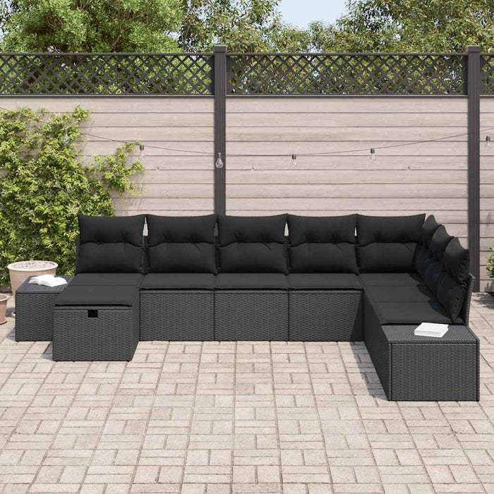 Set de canapele pentru grădină 8 pcs Negru 55 x 62 x 69 cm - WALTI WALTI
