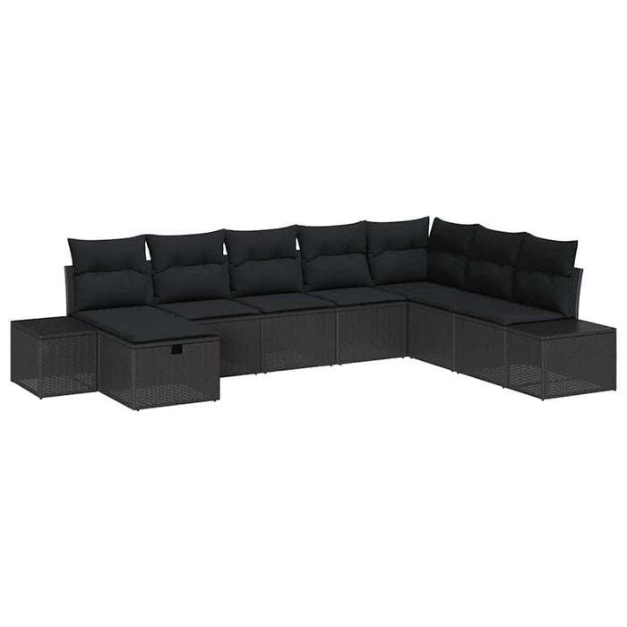 Set de canapele pentru grădină 8 pcs Negru 55 x 62 x 69 cm - WALTI WALTI