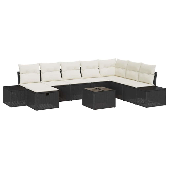 Set de canapele pentru grădină 9 pcs Negru 55 x 62 x 69 cm - WALTI WALTI