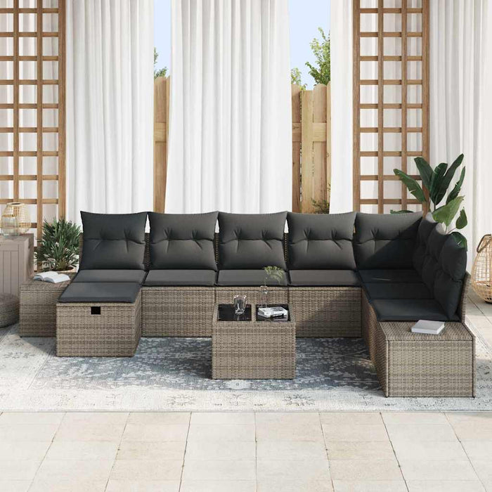 Set de canapele pentru grădină 9 pcs Gri 55 x 62 x 69 cm - WALTI WALTI