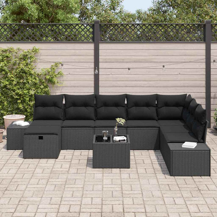 Set de canapele pentru grădină 9 pcs Negru 55 x 62 x 69 cm - WALTI WALTI