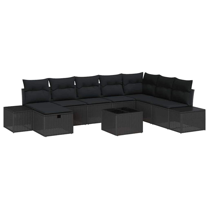 Set de canapele pentru grădină 9 pcs Negru 55 x 62 x 69 cm - WALTI WALTI