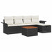 Set de canapele pentru grădină cu pernă 6 pcs Negru Rattan poli - WALTI WALTI