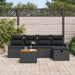 Set de canapele pentru grădină cu pernă 6 pcs Negru Rattan poli - WALTI WALTI