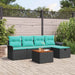 Set de canapele pentru grădină cu pernă 6 pcs Negru Rattan poli - WALTI WALTI