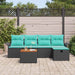 Set de canapele pentru grădină cu pernă 6 pcs Negru Rattan poli - WALTI WALTI