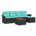 Set de canapele pentru grădină cu pernă 6 pcs Negru Rattan poli - WALTI WALTI