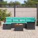 Set de canapele pentru grădină cu pernă 7 pcs Negru Rattan poli - WALTI WALTI