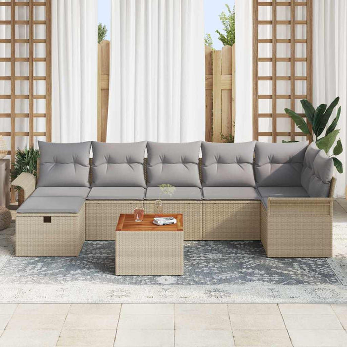 Set de canapele pentru grădină 8 buc. Bej Rattan poli - WALTI WALTI