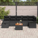 Set de canapele pentru grădină cu pernă 8 pcs Negru Rattan poli - WALTI WALTI
