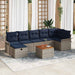 Set de canapele pentru grădină cu pernă 8 pcs Gri Rattan poli - WALTI WALTI