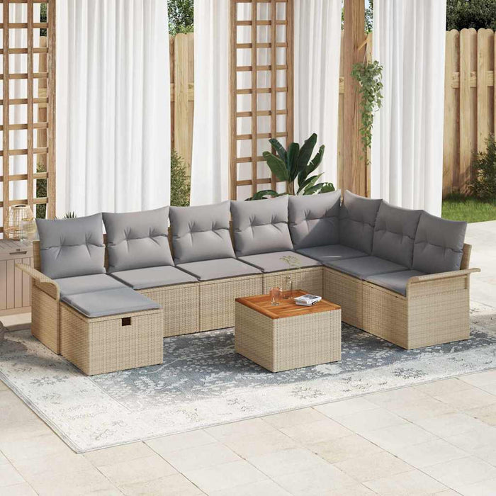 Set de canapele pentru grădină 9 buc. Bej Rattan poli - WALTI WALTI