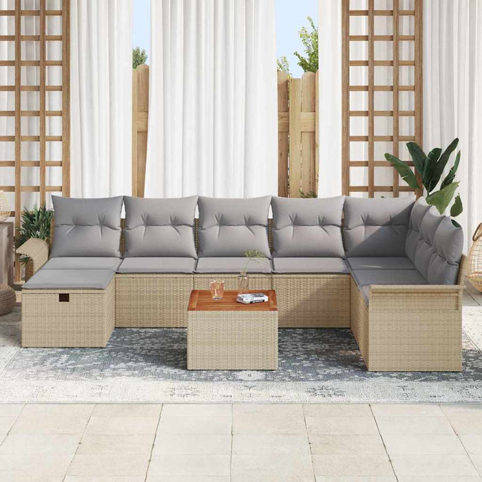 Set de canapele pentru grădină 9 buc. Bej Rattan poli - WALTI WALTI
