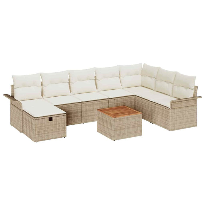 Set de canapele pentru grădină 9 buc. Bej Rattan poli - WALTI WALTI