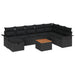 Set de canapele pentru grădină cu pernă 9 pcs Negru Rattan poli - WALTI WALTI