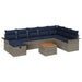 Set de canapele pentru grădină cu pernă 9 pcs Gri Rattan poli - WALTI WALTI