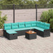 Set de canapele pentru grădină cu pernă 9 pcs Negru Rattan poli - WALTI WALTI